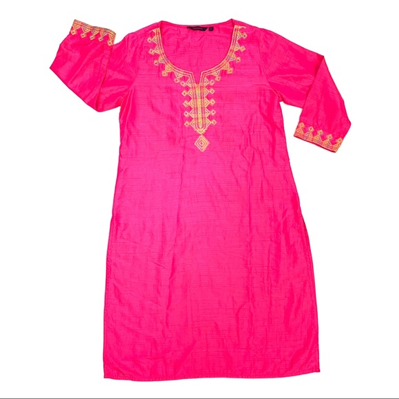 Srishti Kurta XL Gold And Pink - Picture 1 of 13